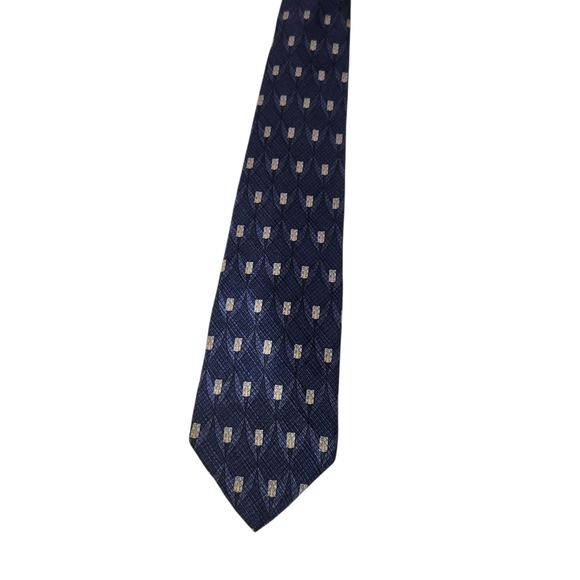 Elegant Blue and Gold Men's Tie - Picture 4 of 5